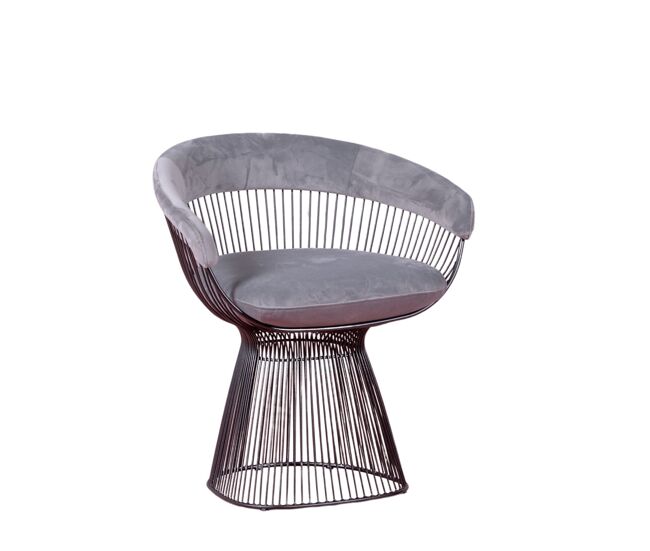 Sillón de diseño tapizado en terciopelo y estructura de acero - albert