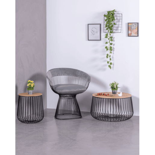 Poltrona de design estofada em veludo e estrutura em aço - Albert Poltrona de design estofada em veludo e estrutura em aço - Albert