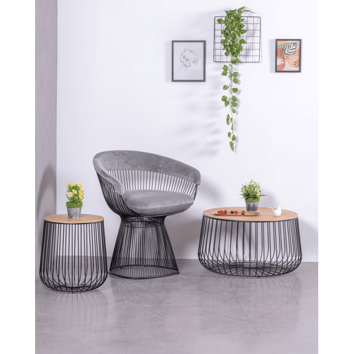 Poltrona de design estofada em veludo e estrutura em aço - Albert Poltrona de design estofada em veludo e estrutura em aço - Albert
