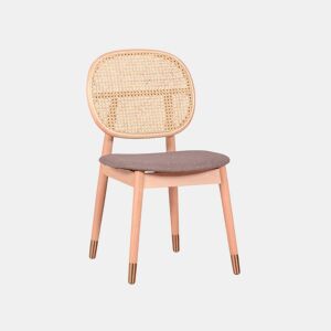 Cadeira em madeira de faia e rattan natural com almofada de algodão - Marsh