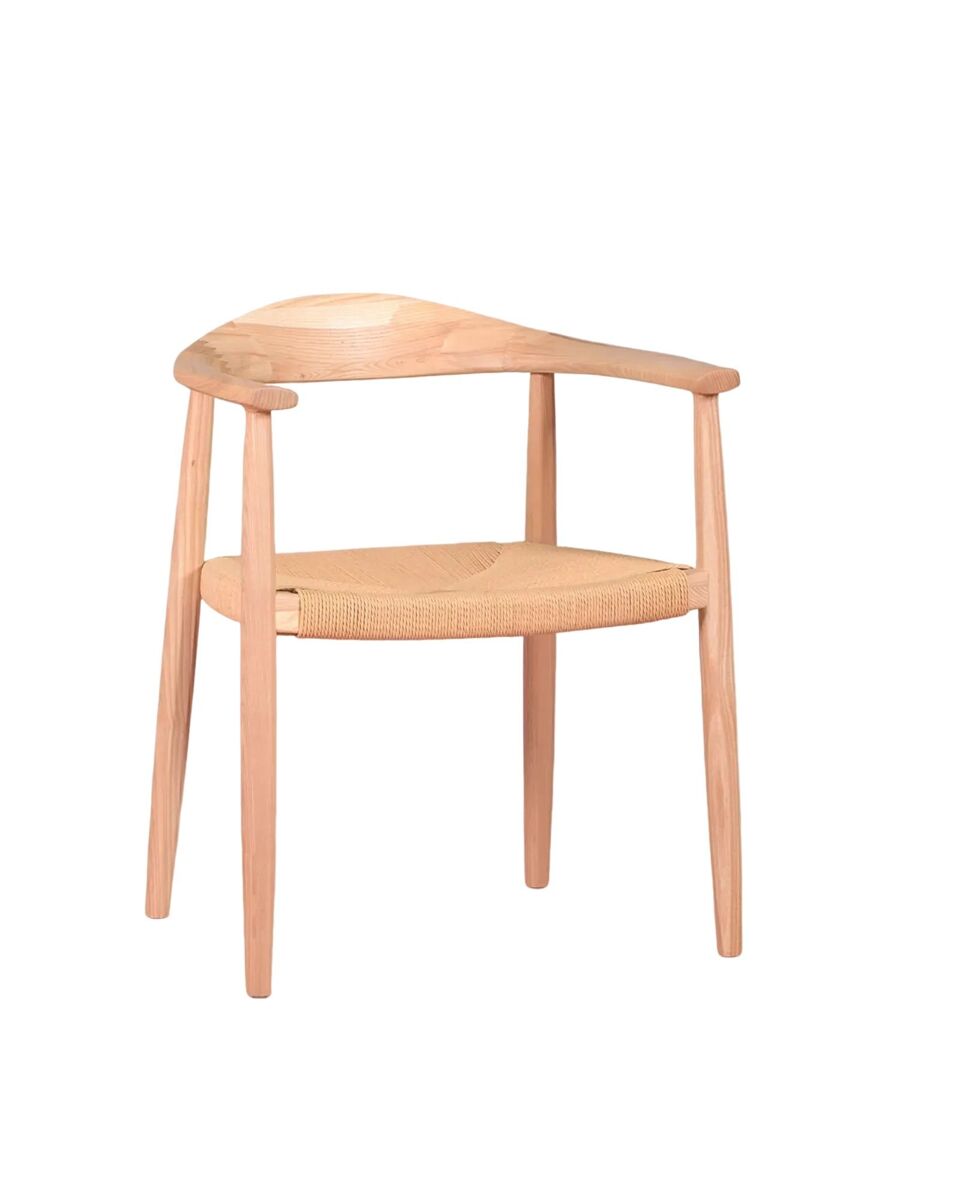 Silla en madera de fresno natural y asiento de cuerda - Santon