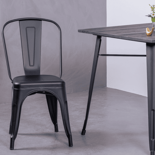 Cadeira metálica em aço estilo industrial - Bistro