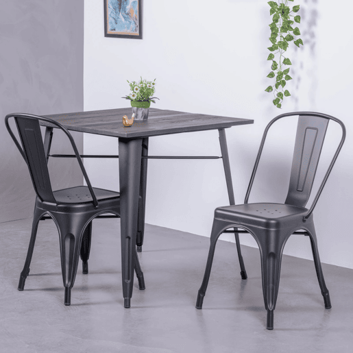 Cadeira metálica em aço estilo industrial - Bistro
