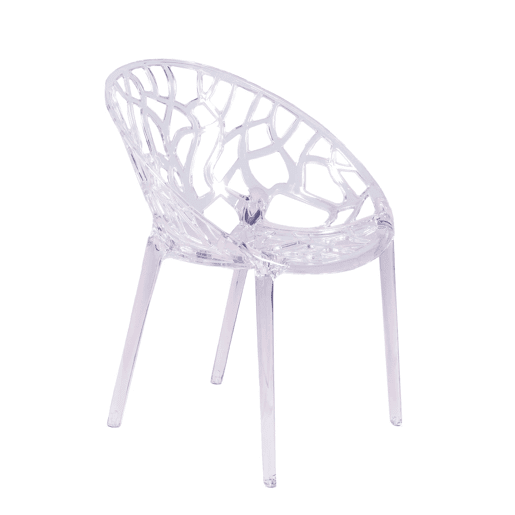 Cadeira de design em plástico policarbonato transparente adequada para exteriores - Chrystal