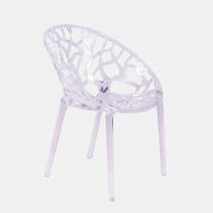 Cadeira de design em plástico policarbonato transparente adequada para exteriores - Chrystal