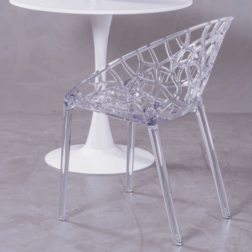 Cadeira de design em plástico policarbonato transparente adequada para exteriores - Chrystal