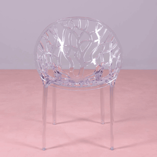 Cadeira de design em plástico policarbonato transparente adequada para exteriores - Chrystal