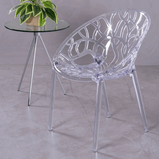 Cadeira de design em plástico policarbonato transparente adequada para exteriores - Chrystal