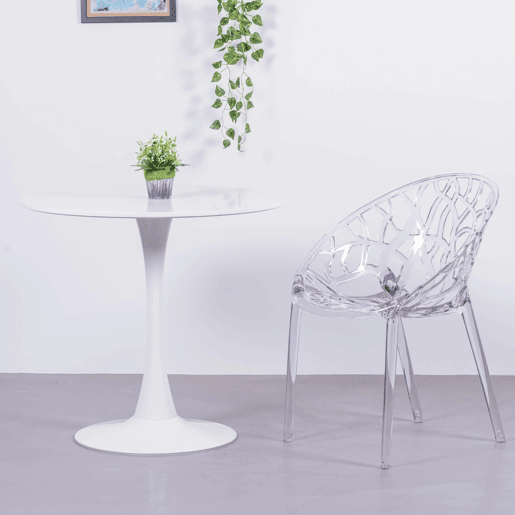 Cadeira de design em plástico policarbonato transparente adequada para exteriores - Chrystal