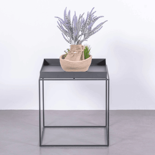 Mesa lateral quadrada em aço adequada para exteriores - Sorento