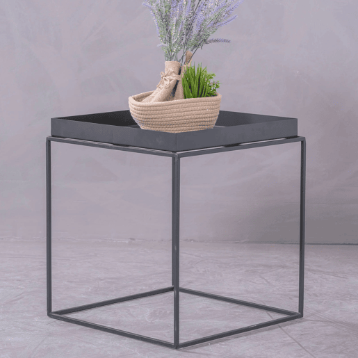 Mesa lateral quadrada em aço adequada para exteriores - Sorento