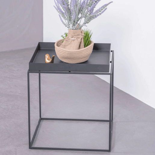 Mesa lateral quadrada em aço adequada para exteriores - Sorento