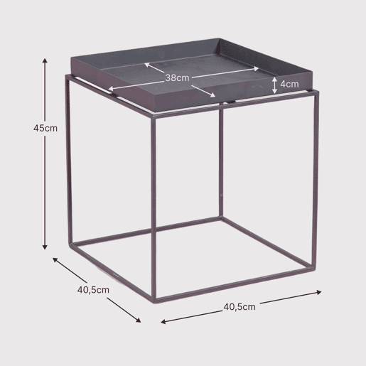 Mesa lateral quadrada em aço adequada para exteriores - Sorento