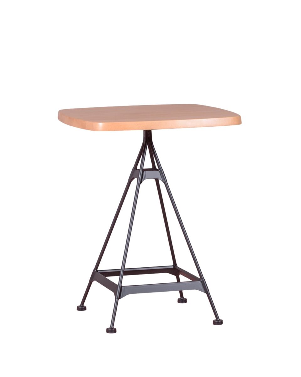 Mesa alta industrial  en haya y acero lacado  - Amadeus 59x59