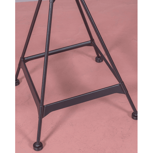 Mesa alta industrial em madeira de faia e aço lacado (60x60cm) - Amadeus