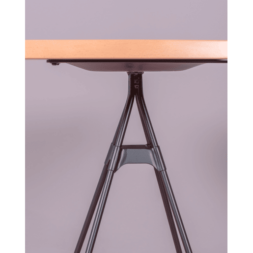 Mesa alta industrial em madeira de faia e aço lacado (60x60cm) - Amadeus