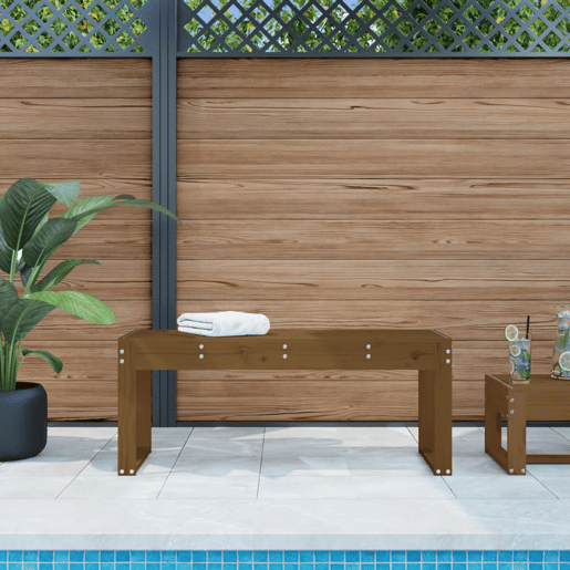 vidaXL Banco de jardim 110x38x45 cm pinho maciço castanho-mel