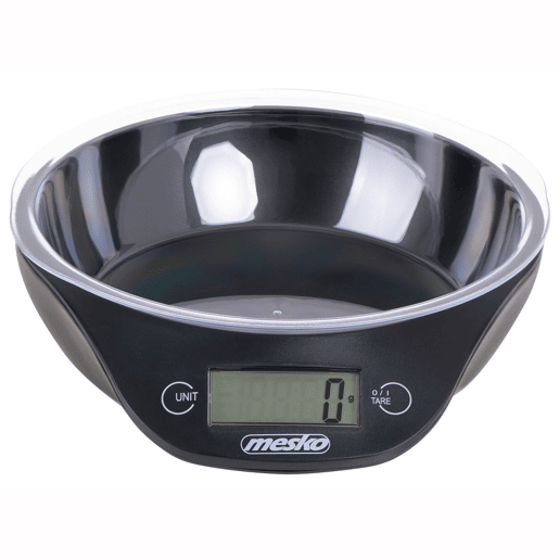 Mesko MS3164 Balança de Cozinha Digital com Taça de 700ml, Peso de Alimentos de Alta Precisão 5 Kg 11 Lb Ecrã LCD, Preto