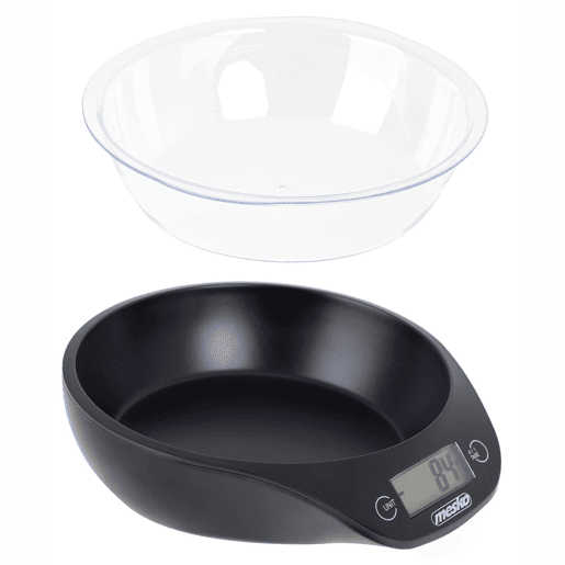 Mesko MS3164 Balança de Cozinha Digital com Taça de 700ml, Peso de Alimentos de Alta Precisão 5 Kg 11 Lb Ecrã LCD, Preto