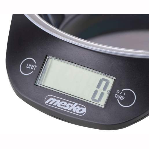 Mesko MS3164 Balança de Cozinha Digital com Taça de 700ml, Peso de Alimentos de Alta Precisão 5 Kg 11 Lb Ecrã LCD, Preto