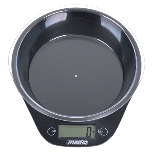 Mesko MS3164 Balança de Cozinha Digital com Taça de 700ml, Peso de Alimentos de Alta Precisão 5 Kg 11 Lb Ecrã LCD, Preto