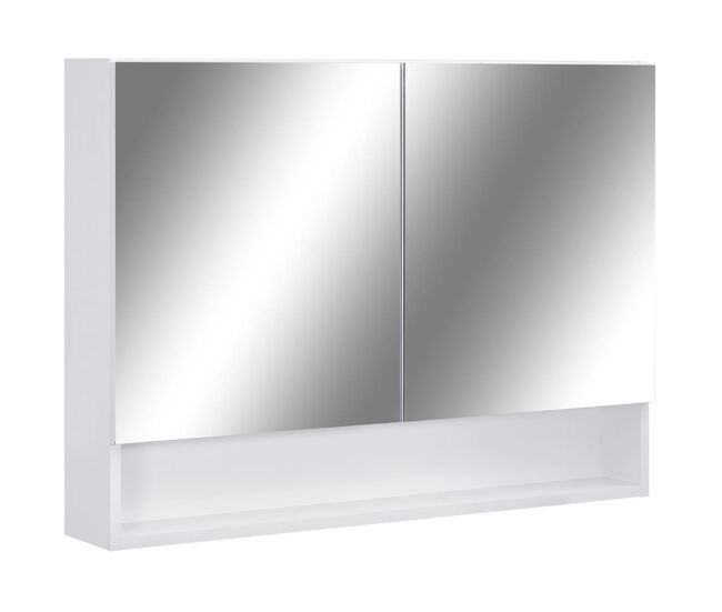 Vidaxl armario de baño con espejo mdf blanco 80x15x60 cm