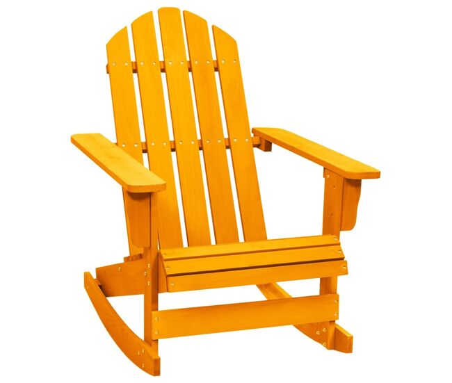 Vidaxl silla mecedora de jardín adirondack madera maciza abeto naranja