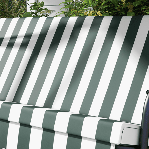 Outsunny Baloiço de Jardim Exterior de 3 Lugares, Baloiço de Jardim com Tecto Ajustável, Almofada e Estrutura de Aço, para Varanda, Terraço, Jardim, Suporta até 200 kg, 172x110x153 cm Verde