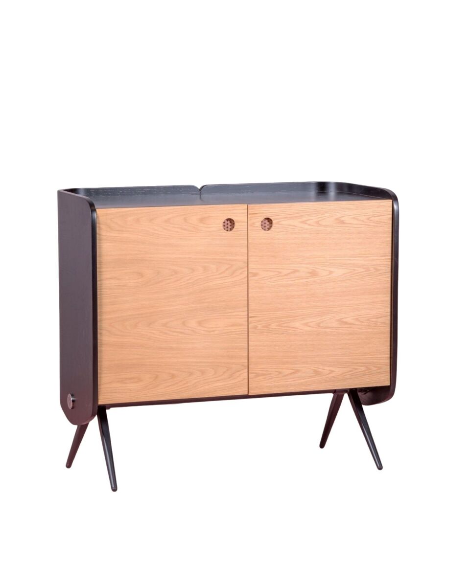 Armario consola en madera maciza de roble - madison