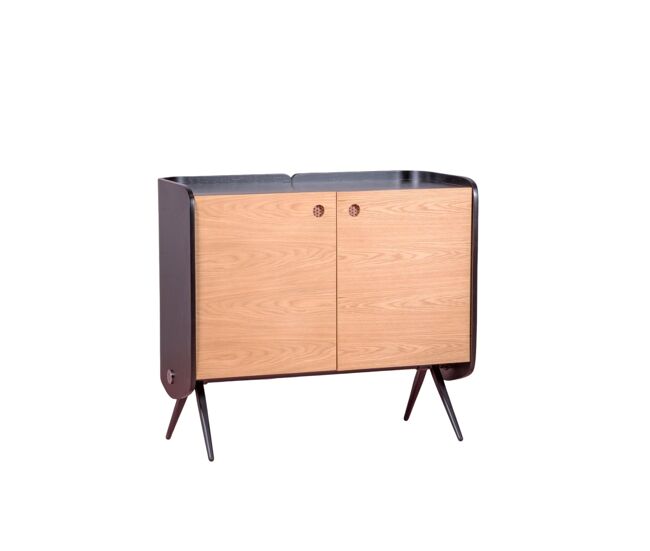 Armario consola en madera maciza de roble - madison