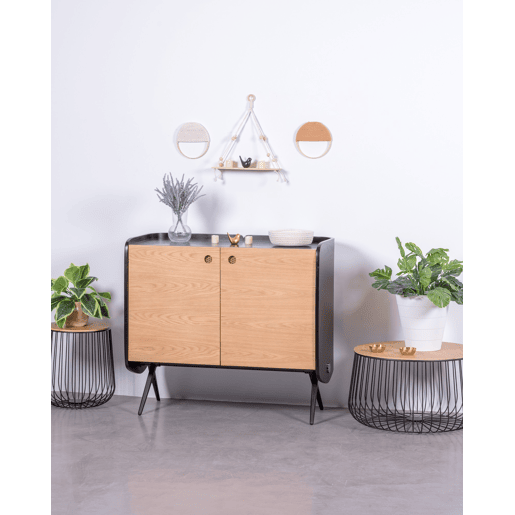 Armário console em madeira maciça de carvalho - Madison