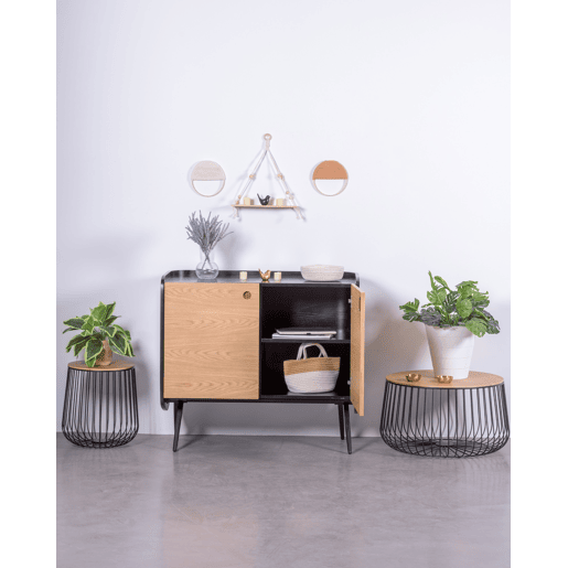 Armário console em madeira maciça de carvalho - Madison