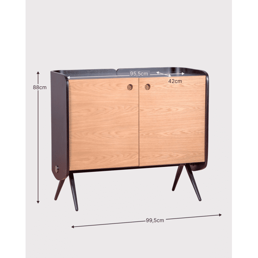 Armário console em madeira maciça de carvalho - Madison