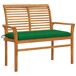 Banco de jardín madera maciza de teca y cojín 112x55 Banco de jardín madera maciza de teca y cojín 112x55 Verde Oscuro