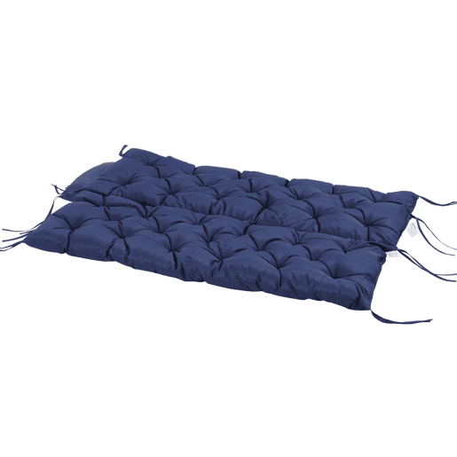 Outsunny Almofadão para Banco de Jardim com Encosto, 150x98x8 cm, Almofada de Banco de 3 Lugares para Interior e Exterior com Enchimento Espesso e Cintas de Fixação, para Baloiço, Terraço, Varanda, Azul