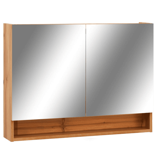 vidaXL Armário espelhado casa banho com LED 80x15x60 cm MDF carvalho vidaXL Armário espelhado casa banho com LED 80x15x60 cm MDF carvalho