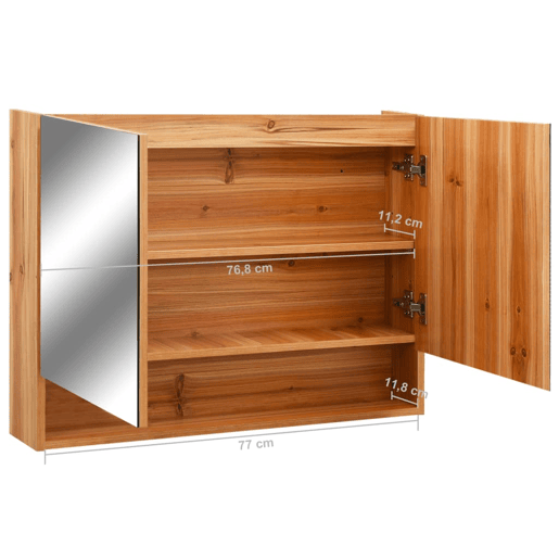 vidaXL Armário espelhado casa banho com LED 80x15x60 cm MDF carvalho vidaXL Armário espelhado casa banho com LED 80x15x60 cm MDF carvalho
