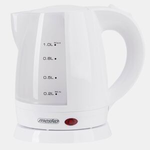 Mesko MS1276 Chaleira Eléctrica de Água 1 L sem BPA, sem Fio, Desligamento Automático, Filtro Anti-Calcário, 1600, Branco