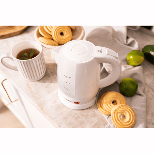 Mesko MS1276 Chaleira Eléctrica de Água 1 L sem BPA, sem Fio, Desligamento Automático, Filtro Anti-Calcário, 1600, Branco