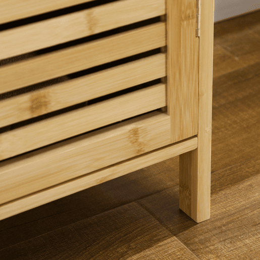 HOMCOM Sapateira de Entrada Armário Sapateira com 3 Portas de Persiana Prateleiras Ajustáveis para 16 Pares de Sapatos para Corredor Entrada 100x35x80 cm Natural