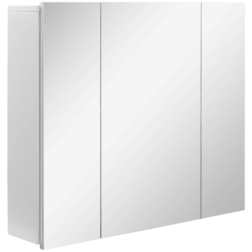 kleankin Armário de Casa de Banho com 3 Portas com Espelho Armário de Parede para Casa de Banho com Prateleiras Internas Ajustáveis 70x15x60 cm Branco kleankin Armário de Casa de Banho com 3 Portas com Espelho Armário de Parede para Casa de Banho com Prateleiras Internas Ajustáveis 70x15x60 cm Branco