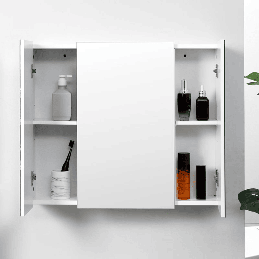 kleankin Armário de Casa de Banho com 3 Portas com Espelho Armário de Parede para Casa de Banho com Prateleiras Internas Ajustáveis 70x15x60 cm Branco kleankin Armário de Casa de Banho com 3 Portas com Espelho Armário de Parede para Casa de Banho com Prateleiras Internas Ajustáveis 70x15x60 cm Branco