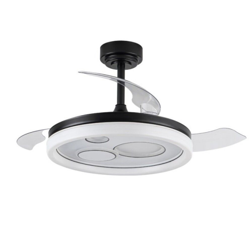 Ventilador De Techo Dc Cabildo Negro 107cm Led Cct Regulable Control Remoto Con Temporizad
