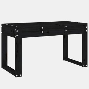 vidaXL Banco de jardim 80x38x45 cm madeira de pinho maciça preto