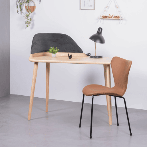 Mesa escandinava em madeira de freixo e veludo - Cattelan