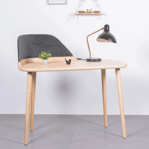 Mesa escandinava em madeira de freixo e veludo - Cattelan