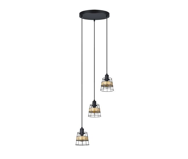 Plafon metal color negro serie burano 25cm