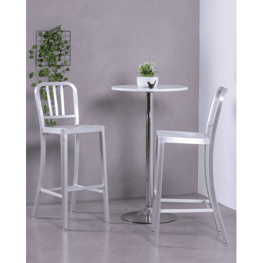 Banqueta de metal com encosto alto - Navi Army