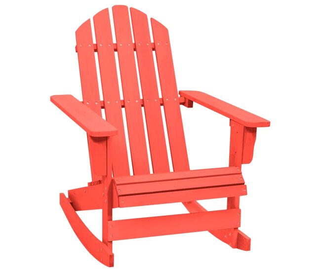 Vidaxl silla mecedora de jardín adirondack madera maciza de abeto rojo