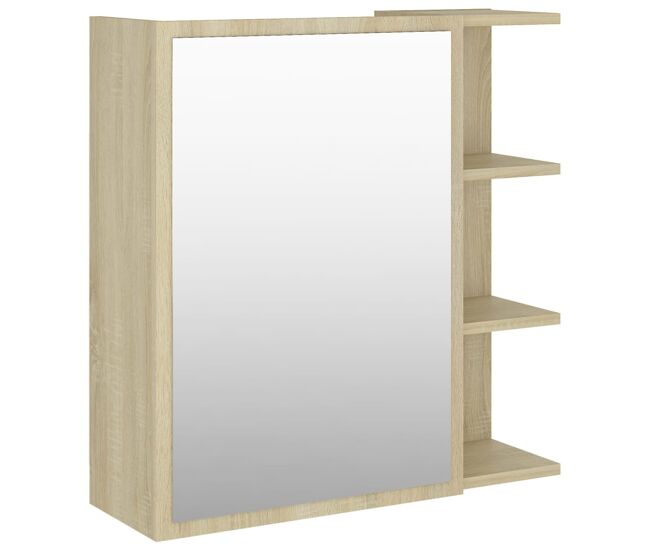 Vidaxl armario espejo baño contrachapada color roble 62,5x20,5x64 cm